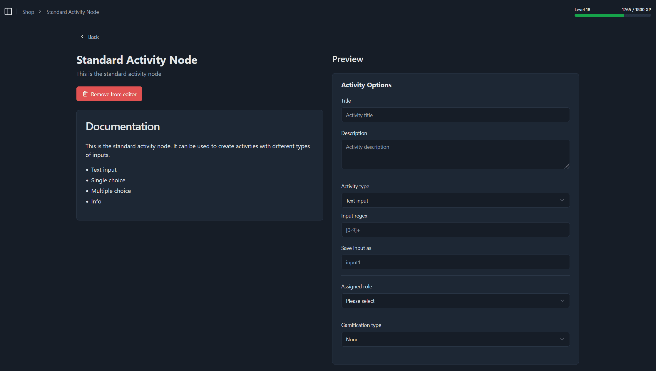 shop node details
